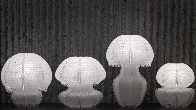 플라스틱 필름 폐기물을 해파리 모양의 조명으로 재탄생시킨 Polycycle Illumination