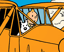 블라냑 공항에 착륙한 틴틴