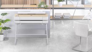 변화하는 근무 환경을 반영한 가구 형태 디자인의 사무용 프린터