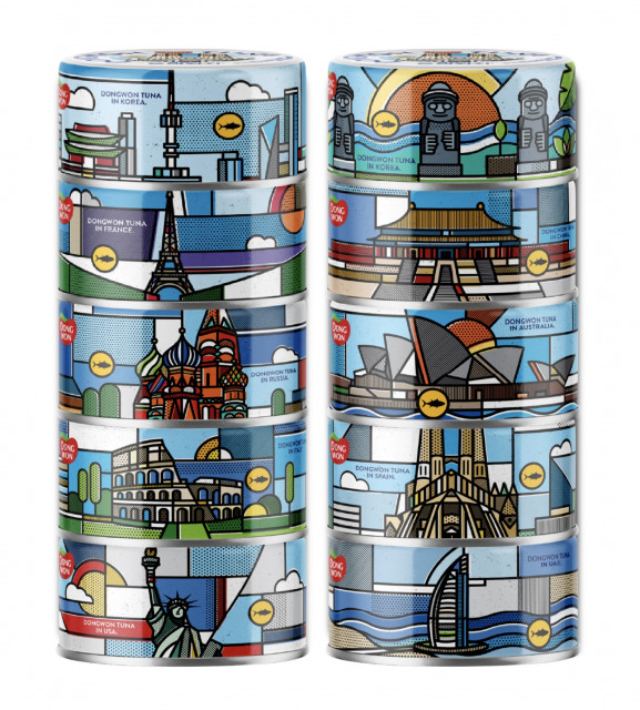 동원F&B, 동원참치에 세계 각국의 랜드마크 담은 ‘동원참치 아트캔’ 출시