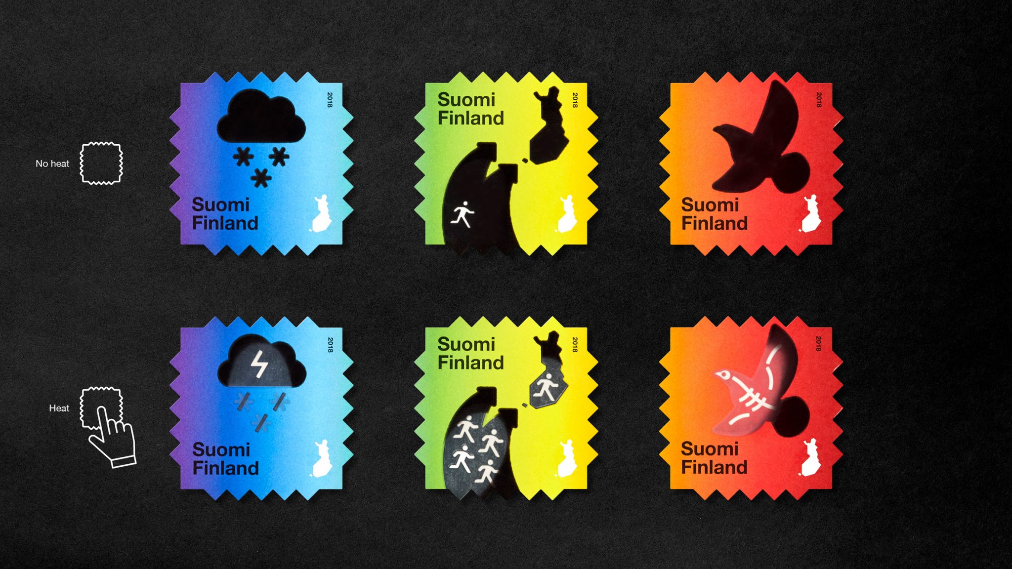 열반응 염료로 만든 핀란드의 ‘기후변화 우표’