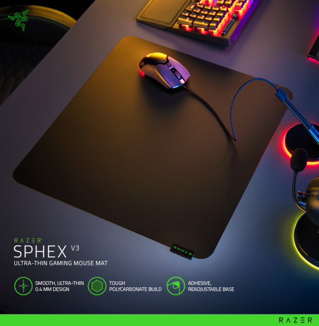 레이저, 울트라 씬 게이밍 마우스 패드 ‘Razer Sphex V3’ 출시