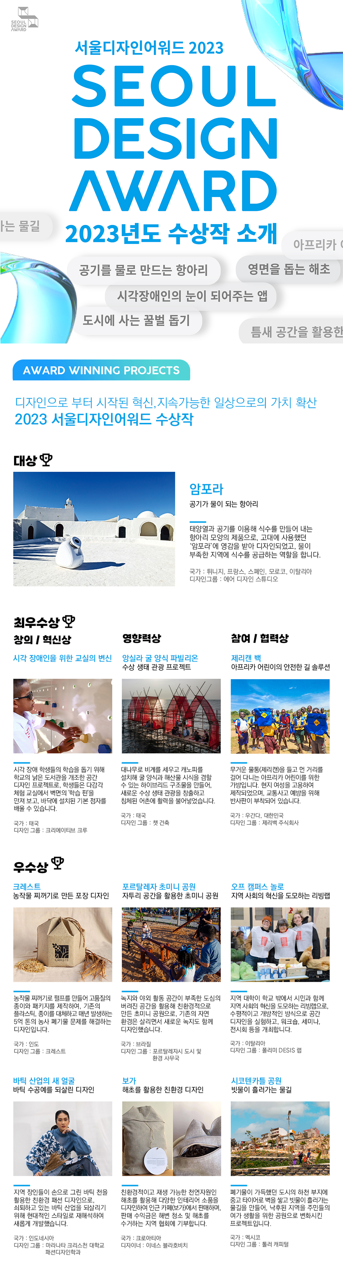 서울디자인어워드 2023 수상작