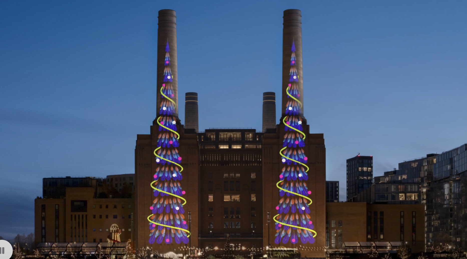 Apple Ipad로 그린 크리스마스 트리, 도시로의 확장 ‘Your Tree on Battersea’